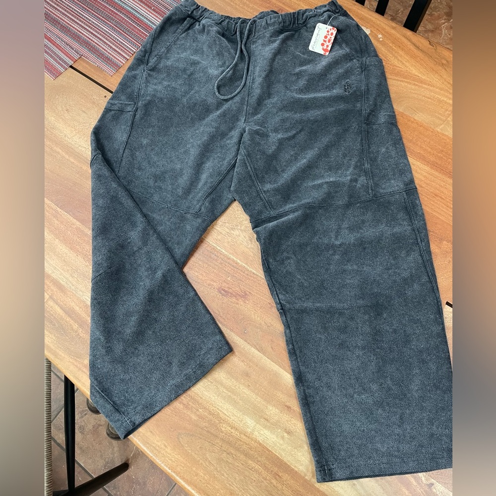 Free People Casual Drawstring Womens Pants - Charcoal Gray
